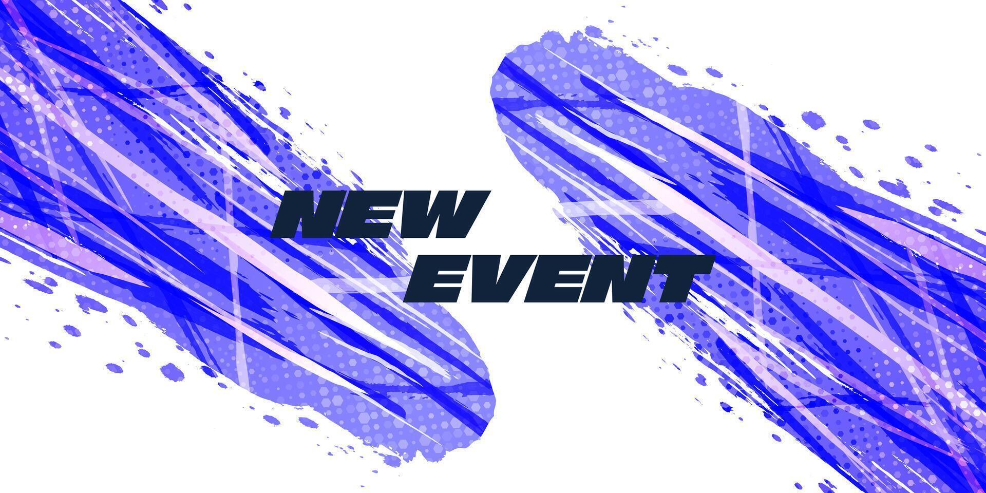 Abstract and Vibrant Sports Background with Purple Brush and Halftone Effect. Grunge Brushstroke Element for Poster or Banner Design vector