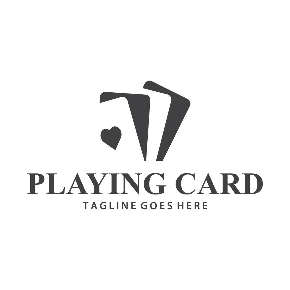 Poker Card Logo Gambling Game Design Simple Symbol Template Design vector