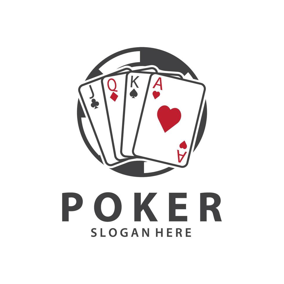 Poker Card Logo Gambling Game Design Simple Symbol Template Design vector