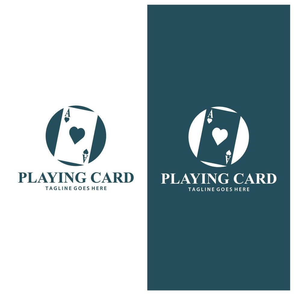 Poker Card Logo Gambling Game Design Simple Symbol Template Design vector