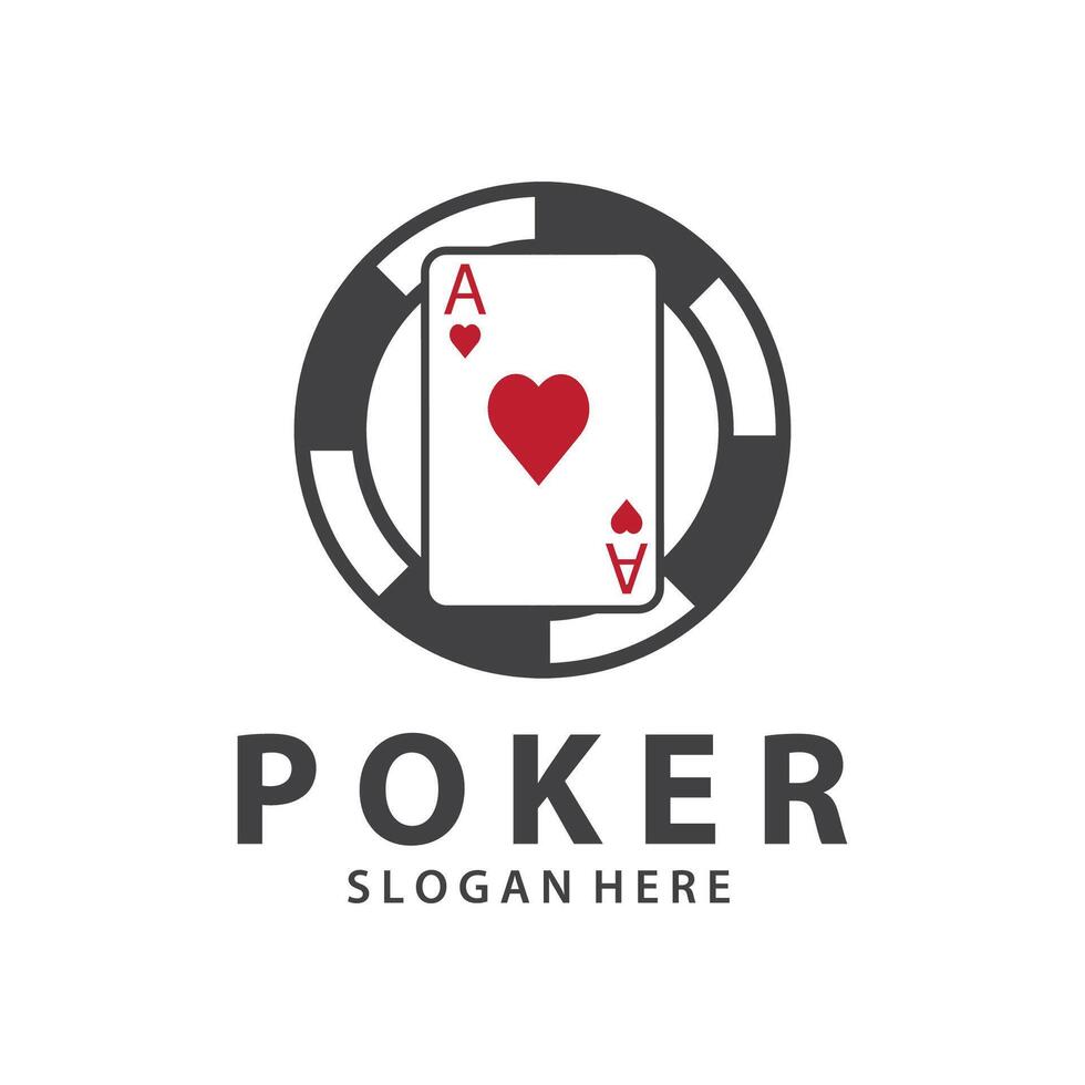 Poker Card Logo Gambling Game Design Simple Symbol Template Design vector
