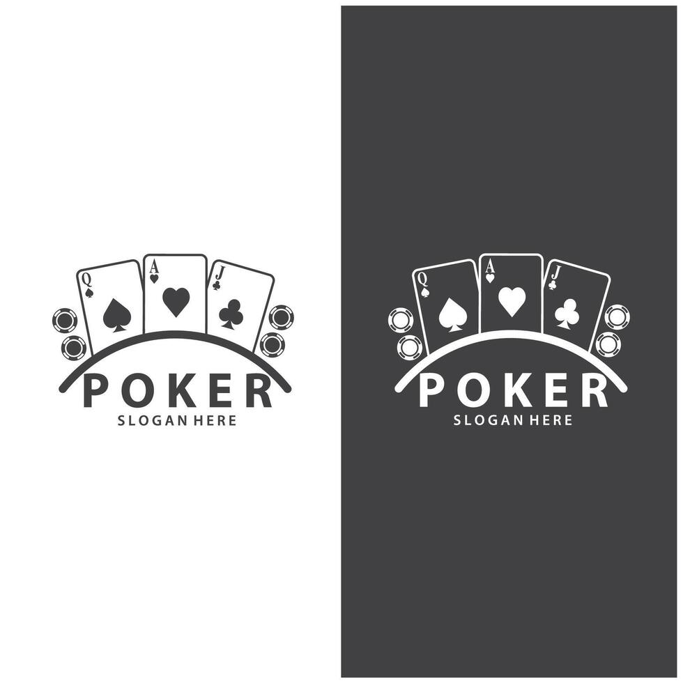 Poker Card Logo Gambling Game Design Simple Symbol Template Design vector