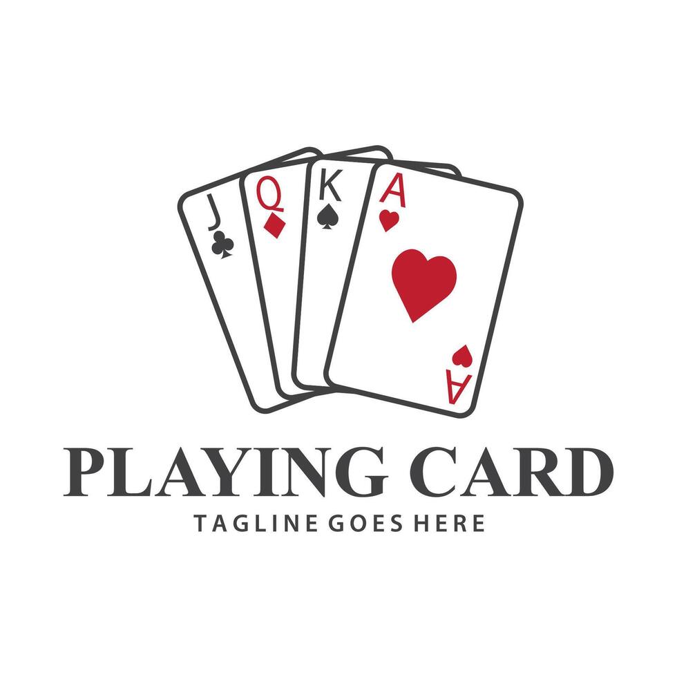 Poker Card Logo Gambling Game Design Simple Symbol Template Design vector