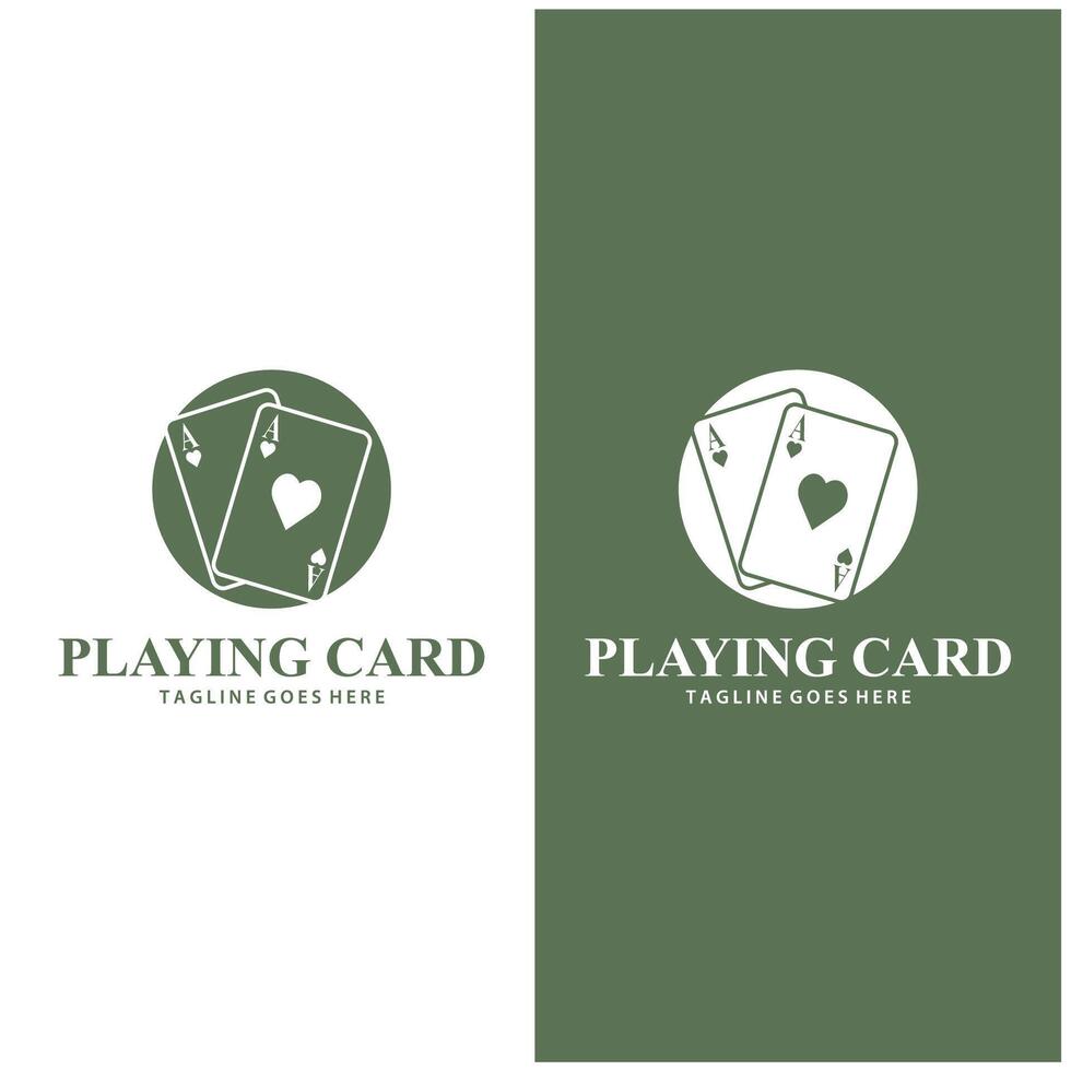 Poker Card Logo Gambling Game Design Simple Symbol Template Design vector