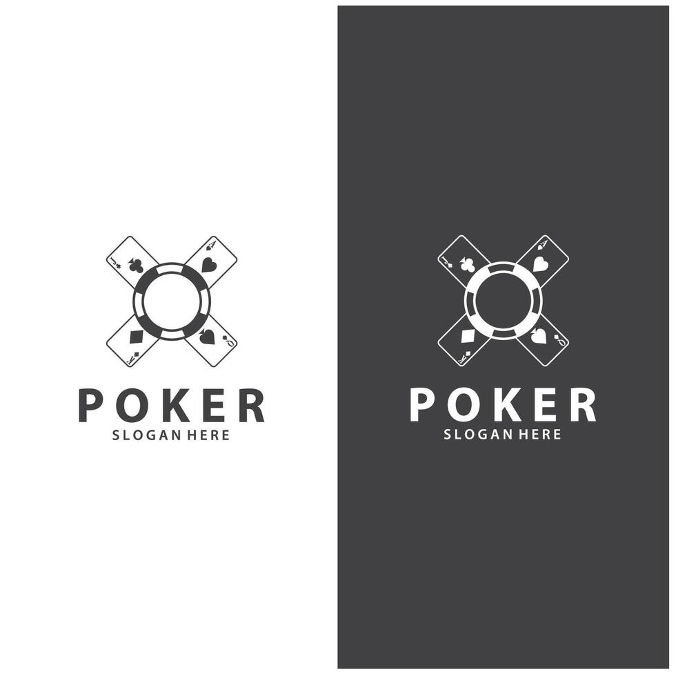 Poker Card Logo Gambling Game Design Simple Symbol Template Design vector