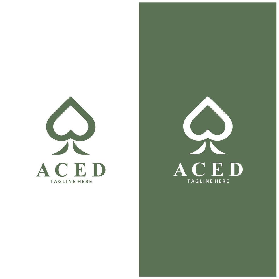 Poker Card Logo Gambling Game Design Simple Symbol Template Design vector