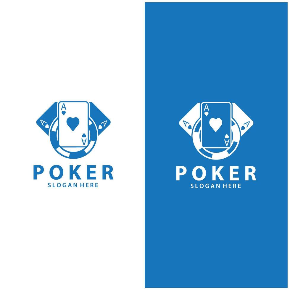 Poker Card Logo Gambling Game Design Simple Symbol Template Design vector