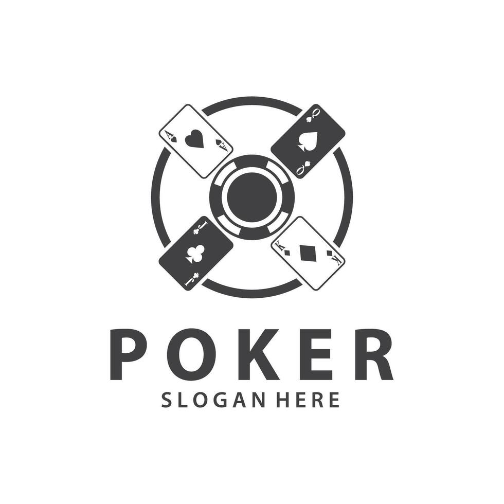 Poker Card Logo Gambling Game Design Simple Symbol Template Design vector
