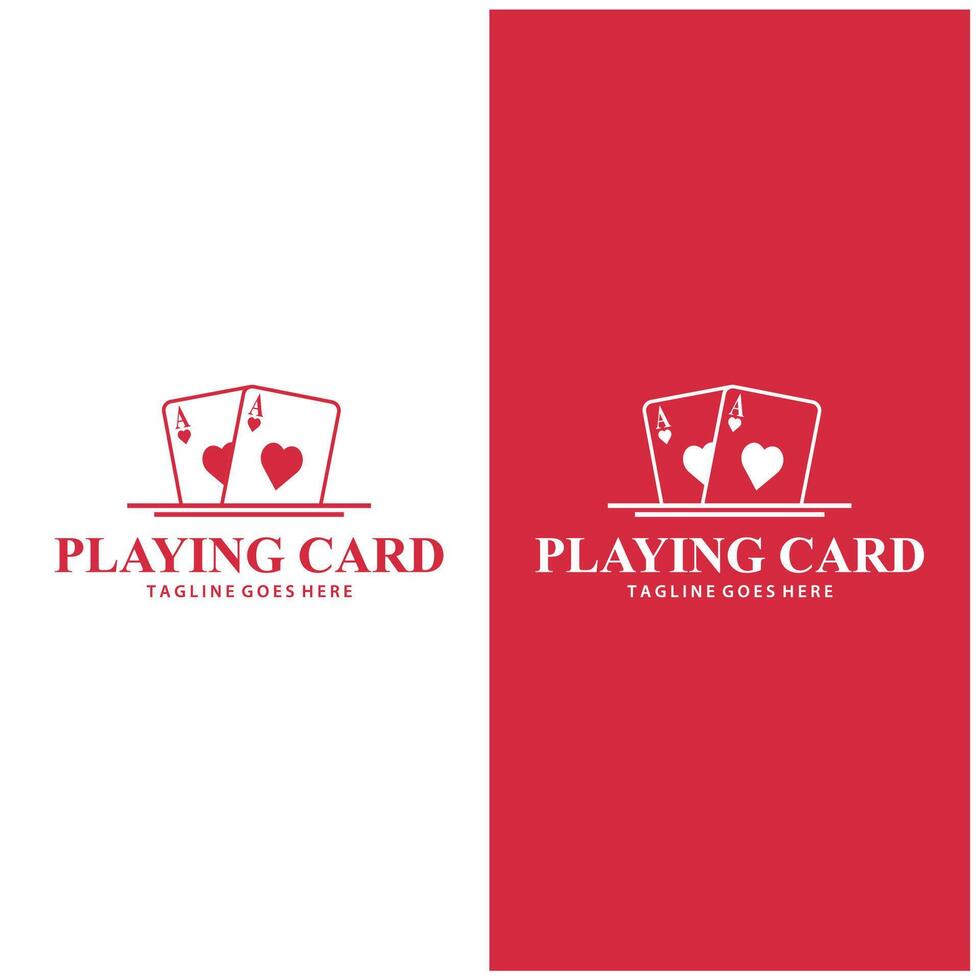 Poker Card Logo Gambling Game Design Simple Symbol Template Design vector
