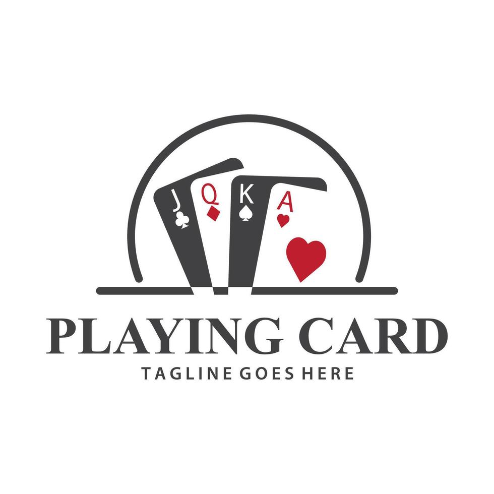 Poker Card Logo Gambling Game Design Simple Symbol Template Design vector