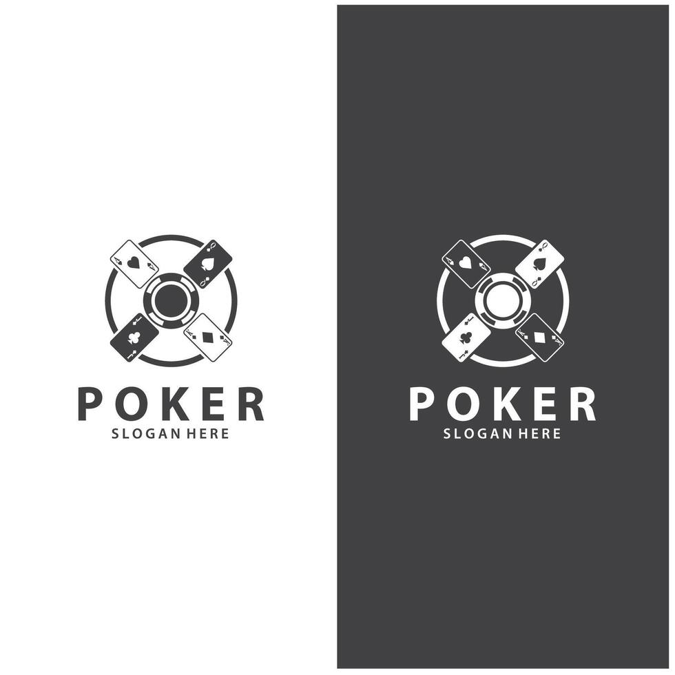 Poker Card Logo Gambling Game Design Simple Symbol Template Design vector