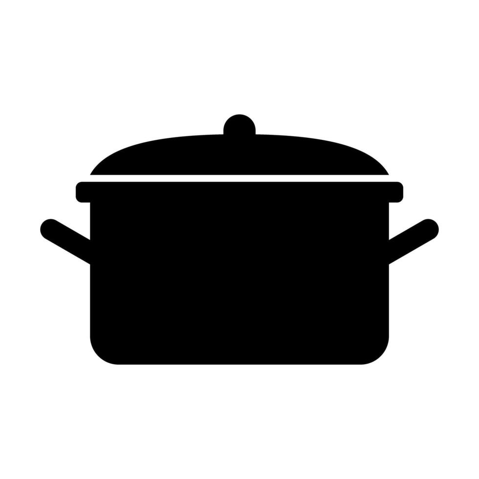 Simple hot pot silhouette icon. vector