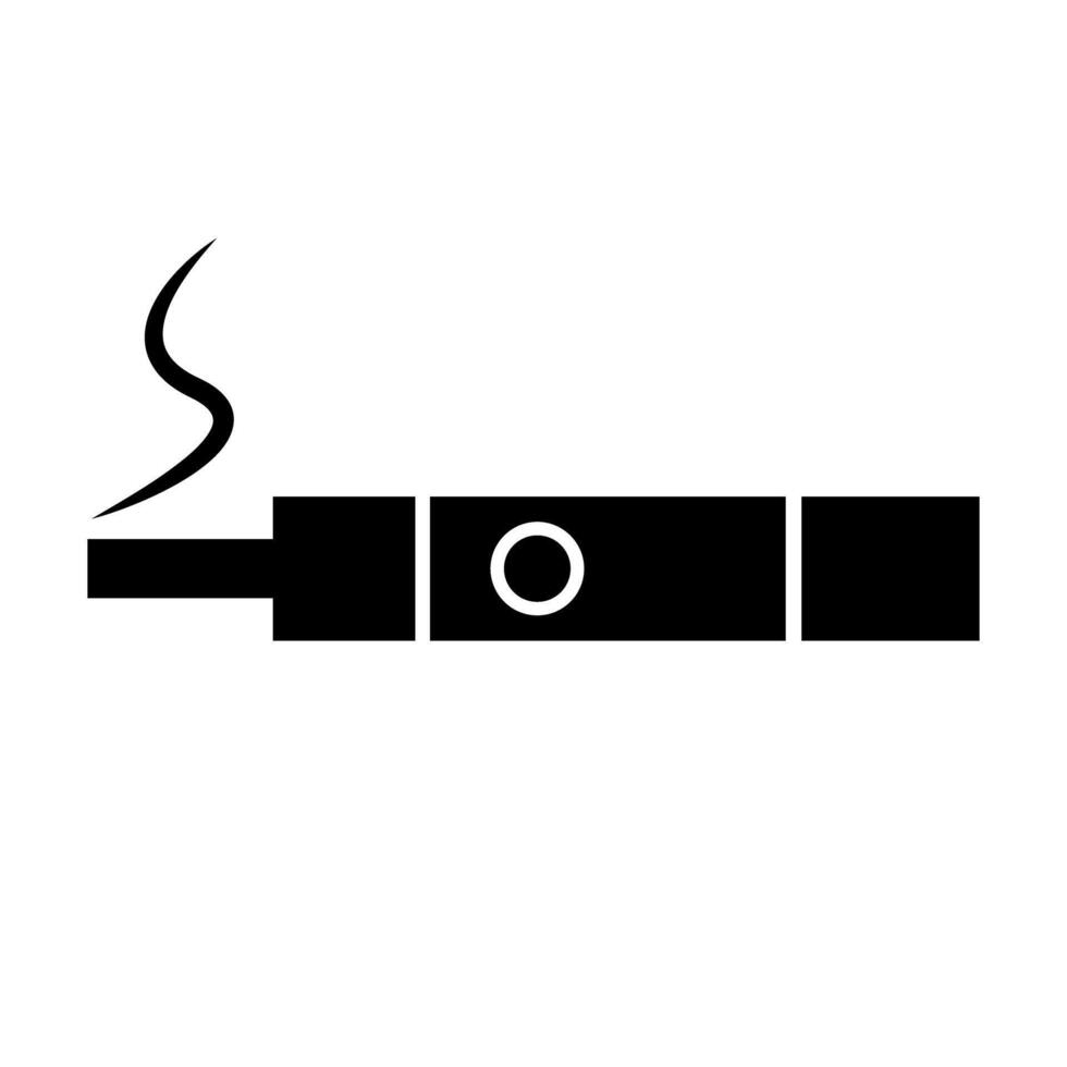 Electronic cigarette silhouette icon. Electronic cigarette smoking silhouette. vector