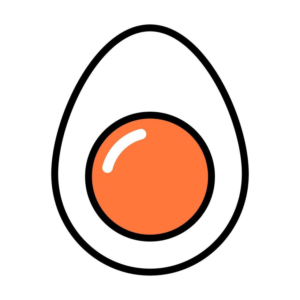 Cut boiled egg icon. vector