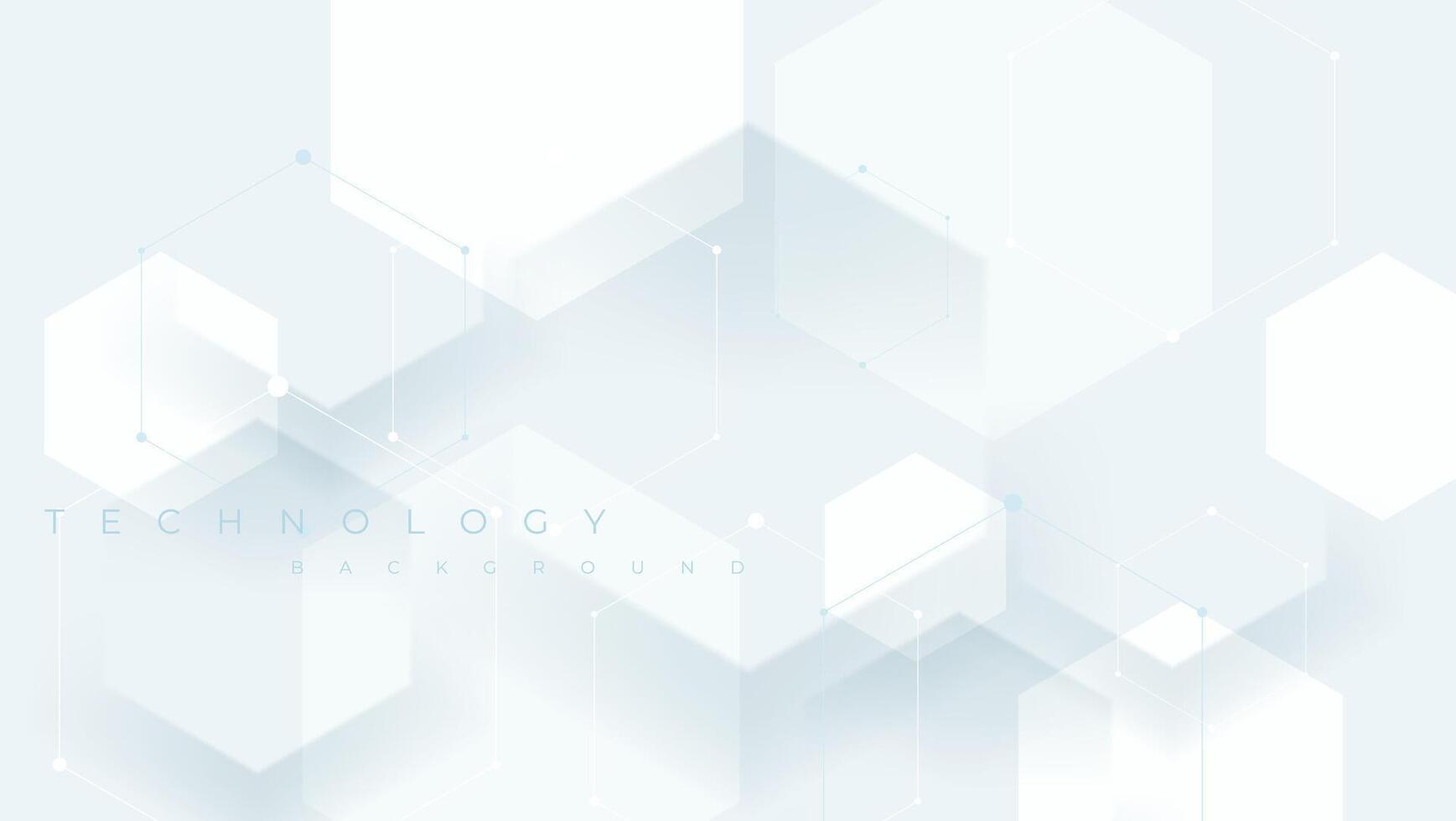 abstract white hexagonal technology background with dots. suitable for banner, poster, wallpaper,presentation, website, cover. vector
