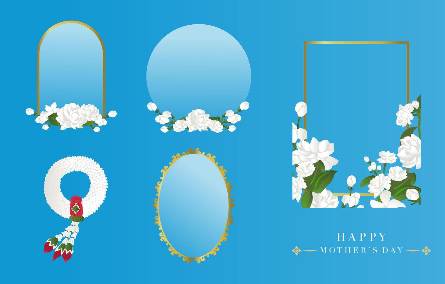 object element set of jasmine for Thailand mother's day vector