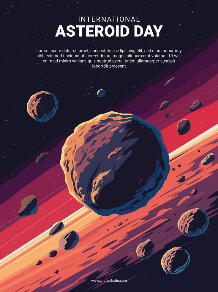 International Asteroid Day background. vector