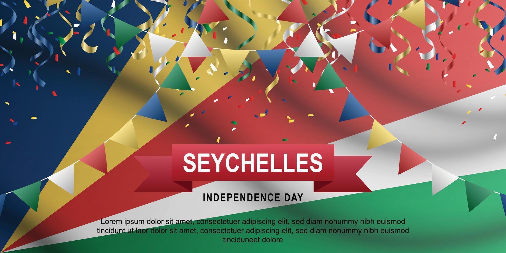 Seychelles Independence Day background. vector
