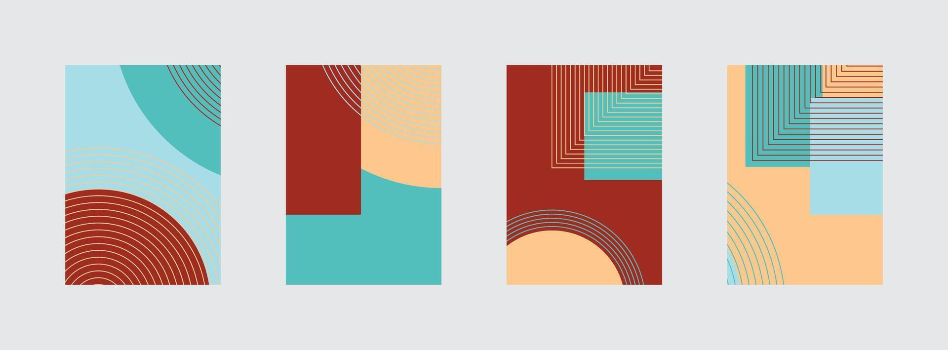 Minimalist abstract hand drawn set background. vector