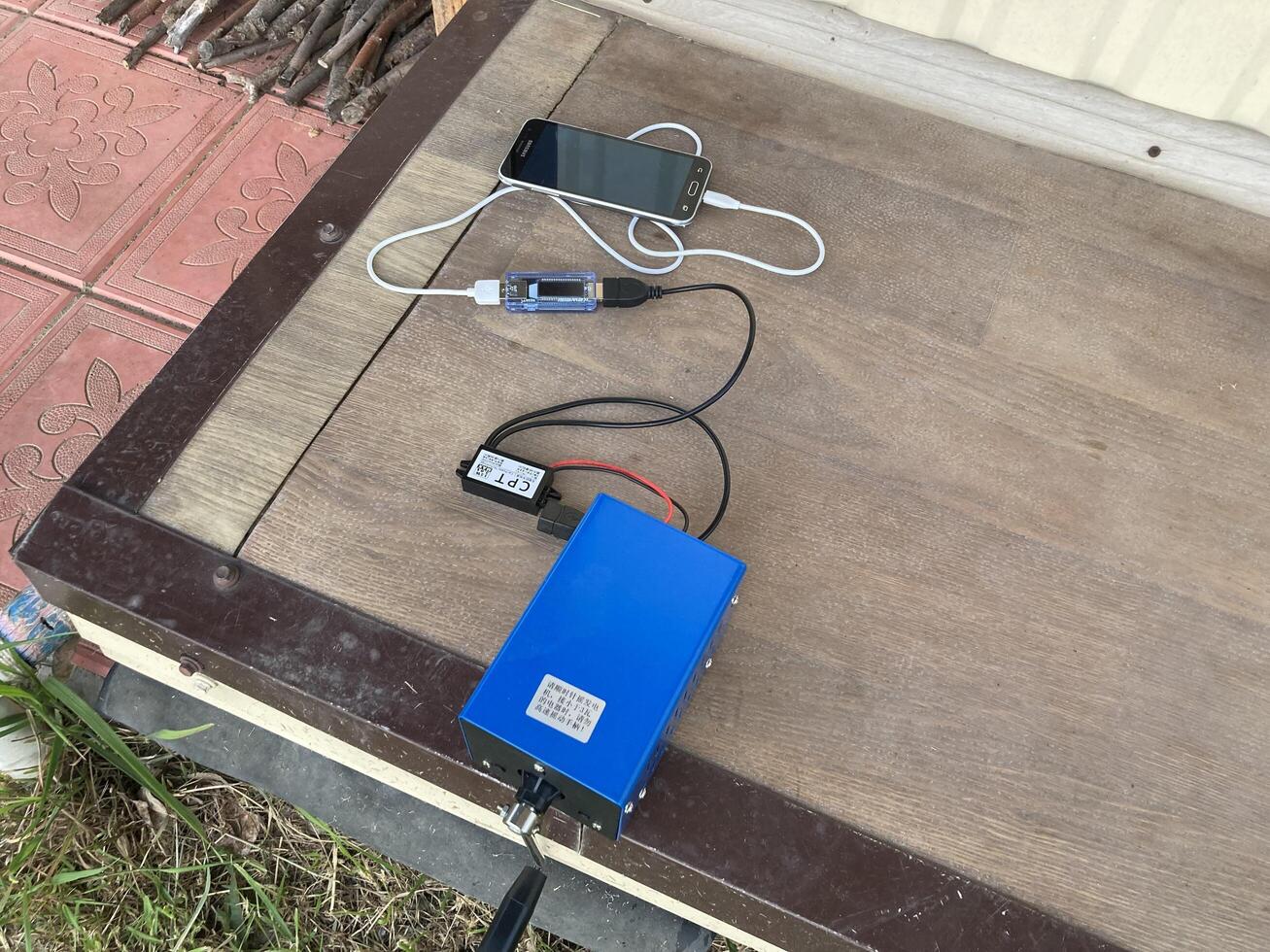 KYIV, UKRAINE - June 1, 2024 Charging station for gadgets photo