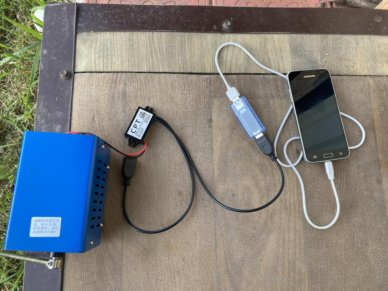 KYIV, UKRAINE - June 1, 2024 Charging station for gadgets photo