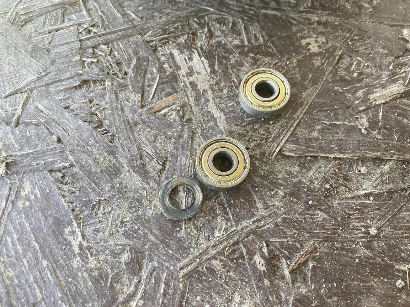 Repair of hand trolley for transportation of goods photo