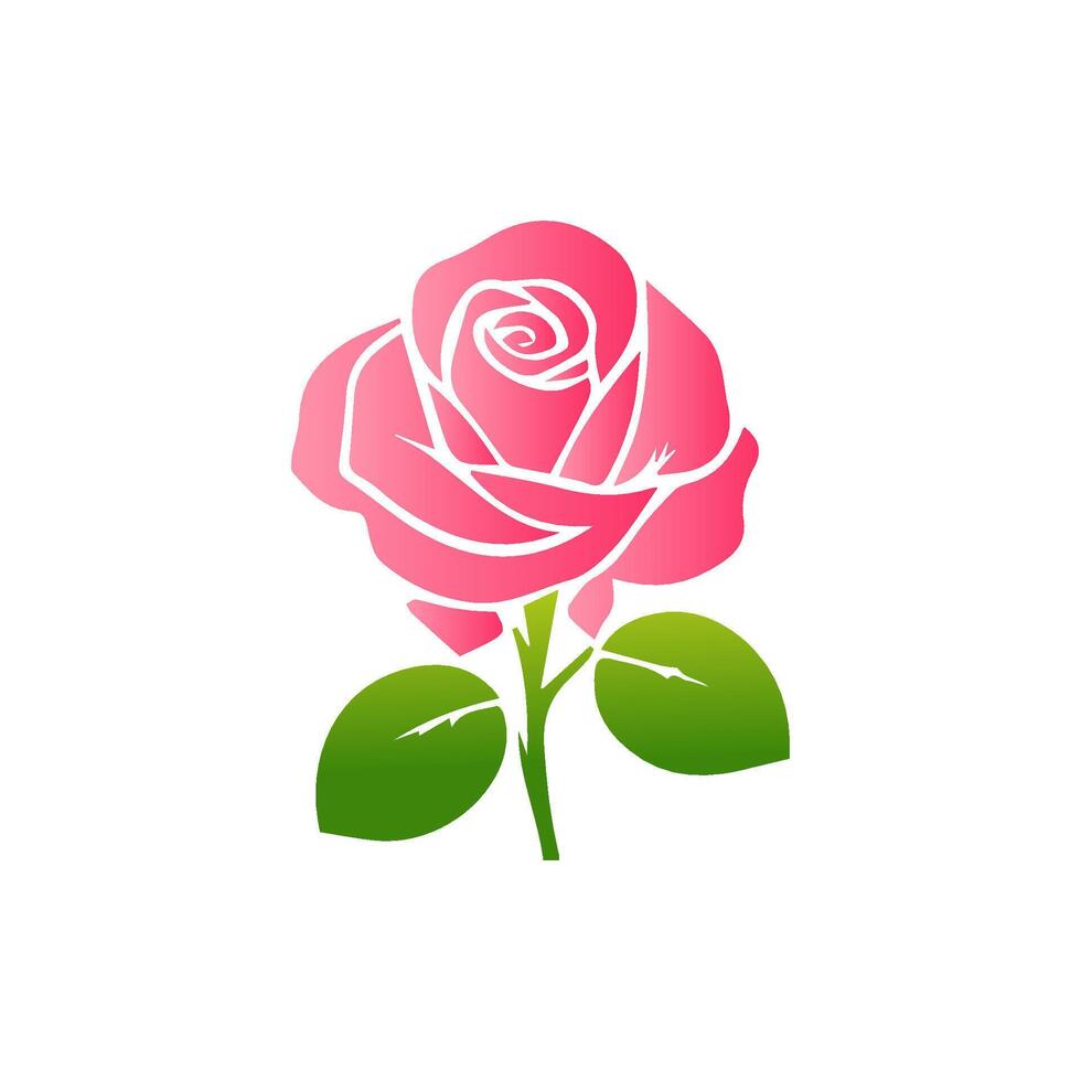 Pink rose flowers, floral decorated with gorgeous multicolored blooming flowers and leaves border. Spring botanical flat illustration on white background vector