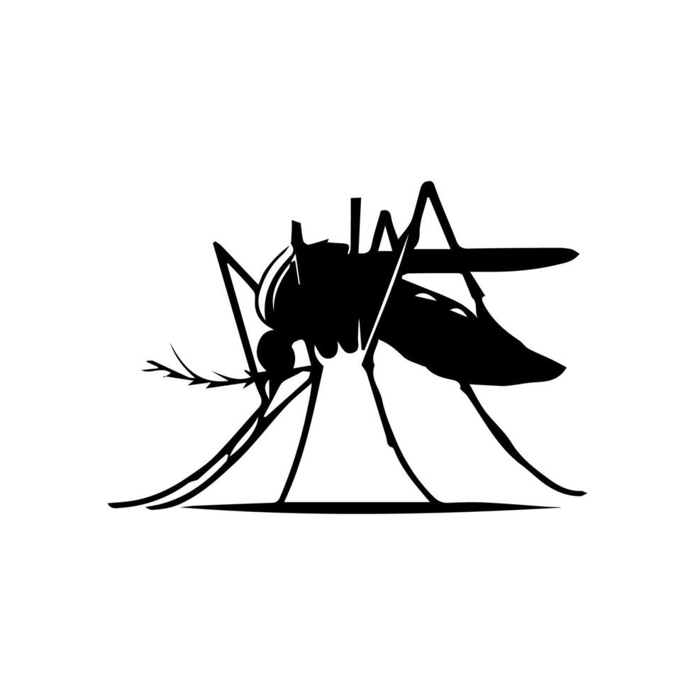 Malaria mosquito silhouette icon. Clipart image isolated on white background. vector