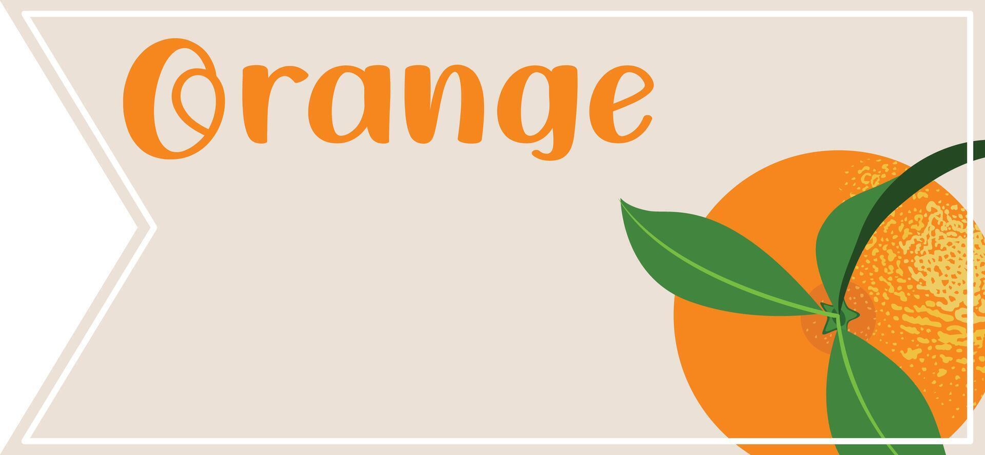 Blank label sticker of orange vector
