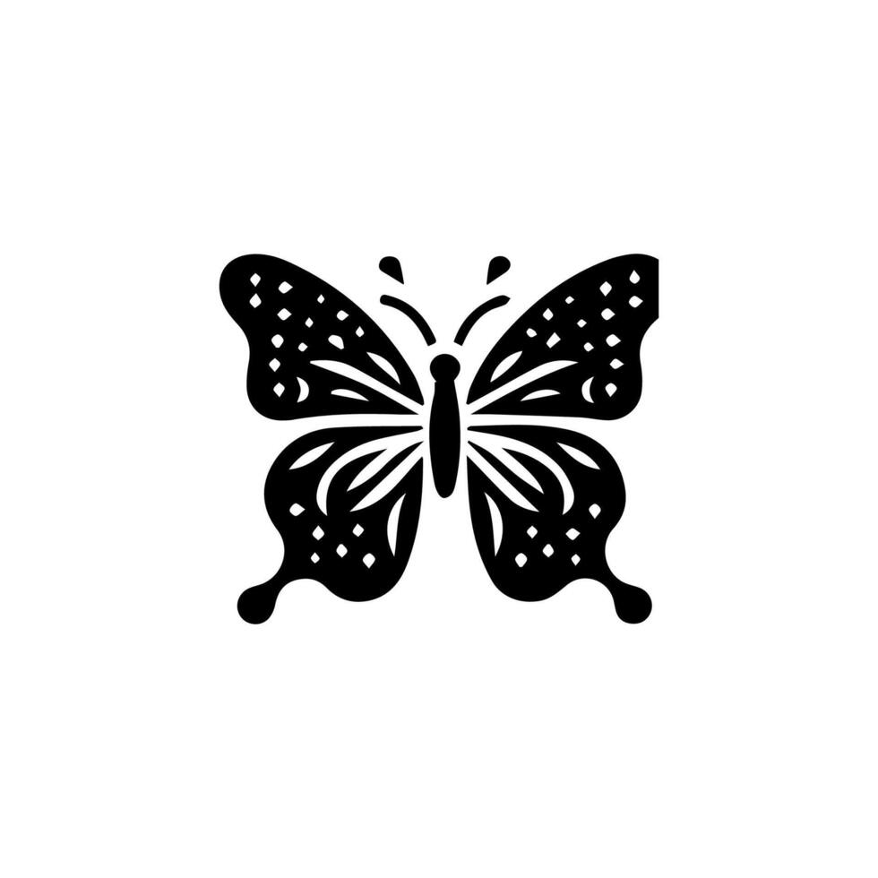 Butterfly silhouettes. Cute spring insects with openwork wings, flying butterfly. Winged insect, various detail beautiful moth decorative wildlife elements. vector