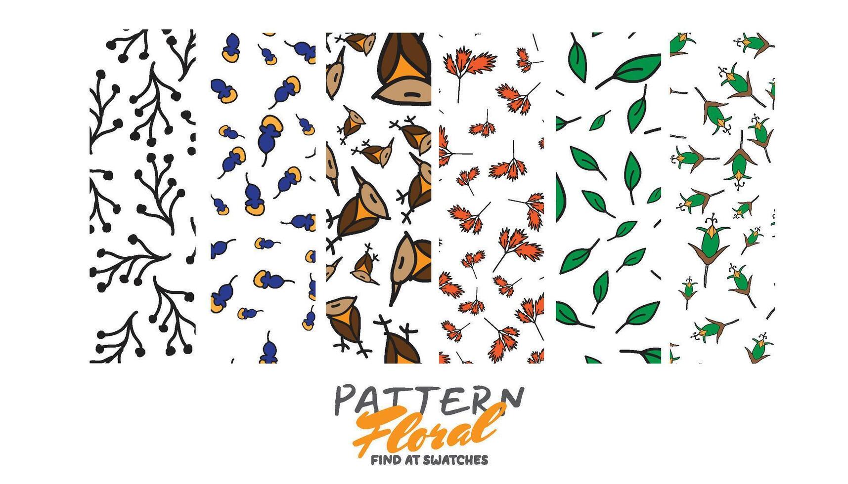 pattern floral set, can find at swatches. can use for background, cover template etc vector