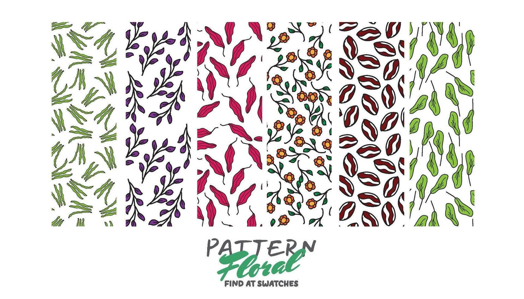 pattern floral set, can find at swatches. can use for background, cover template etc vector