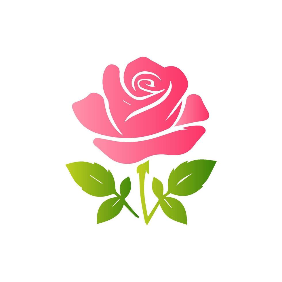 Pink rose flowers, floral decorated with gorgeous multicolored blooming flowers and leaves border. Spring botanical flat illustration on white background vector