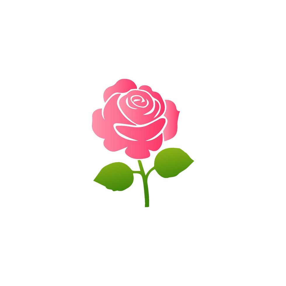 Pink rose flowers, floral decorated with gorgeous multicolored blooming flowers and leaves border. Spring botanical flat illustration on white background vector