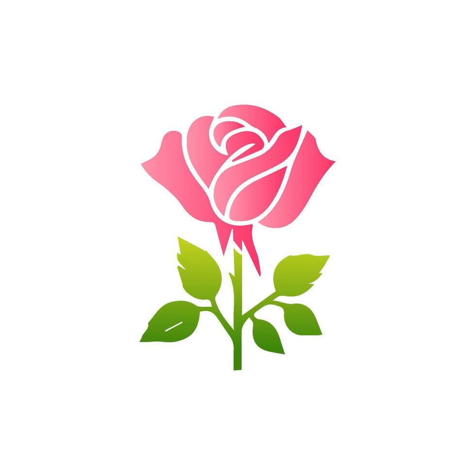 Pink rose flowers, floral decorated with gorgeous multicolored blooming flowers and leaves border. Spring botanical flat illustration on white background vector