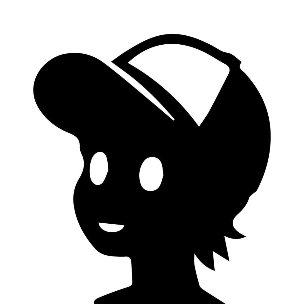 Silhouette of a boy. The side of the child's head. vector