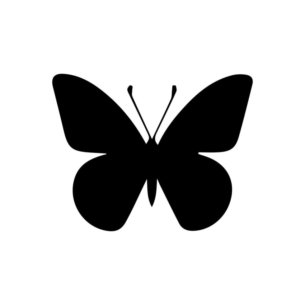 Butterfly silhouettes. Cute spring insects with openwork wings, flying butterfly. Winged insect, various detail beautiful moth decorative wildlife elements. vector