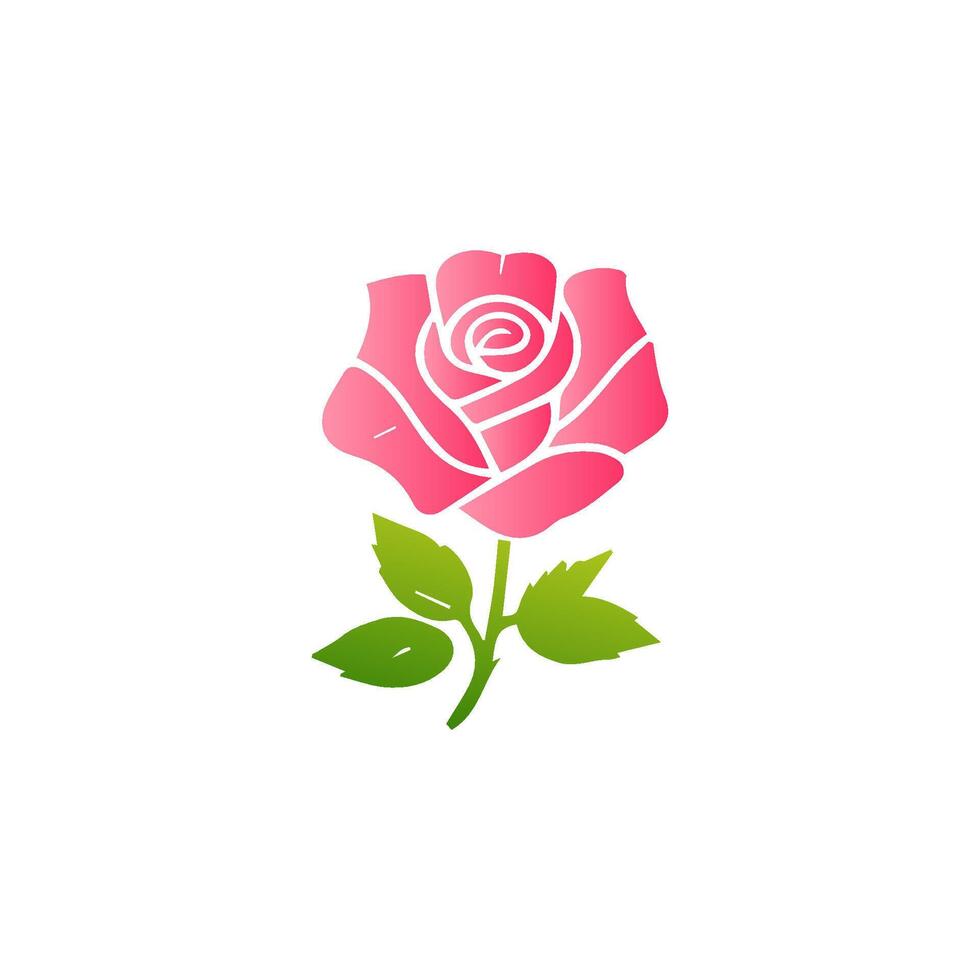Pink rose flowers, floral decorated with gorgeous multicolored blooming flowers and leaves border. Spring botanical flat illustration on white background vector