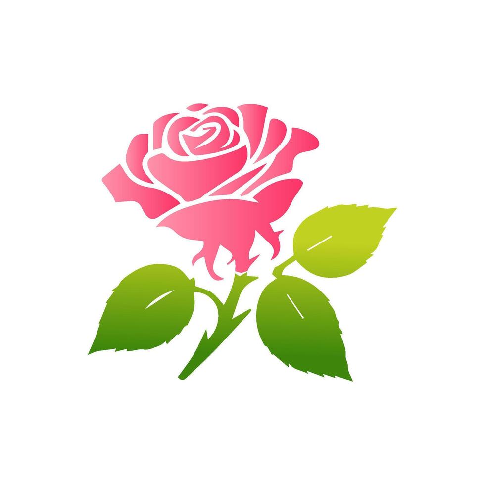 Pink rose flowers, floral decorated with gorgeous multicolored blooming flowers and leaves border. Spring botanical flat illustration on white background vector