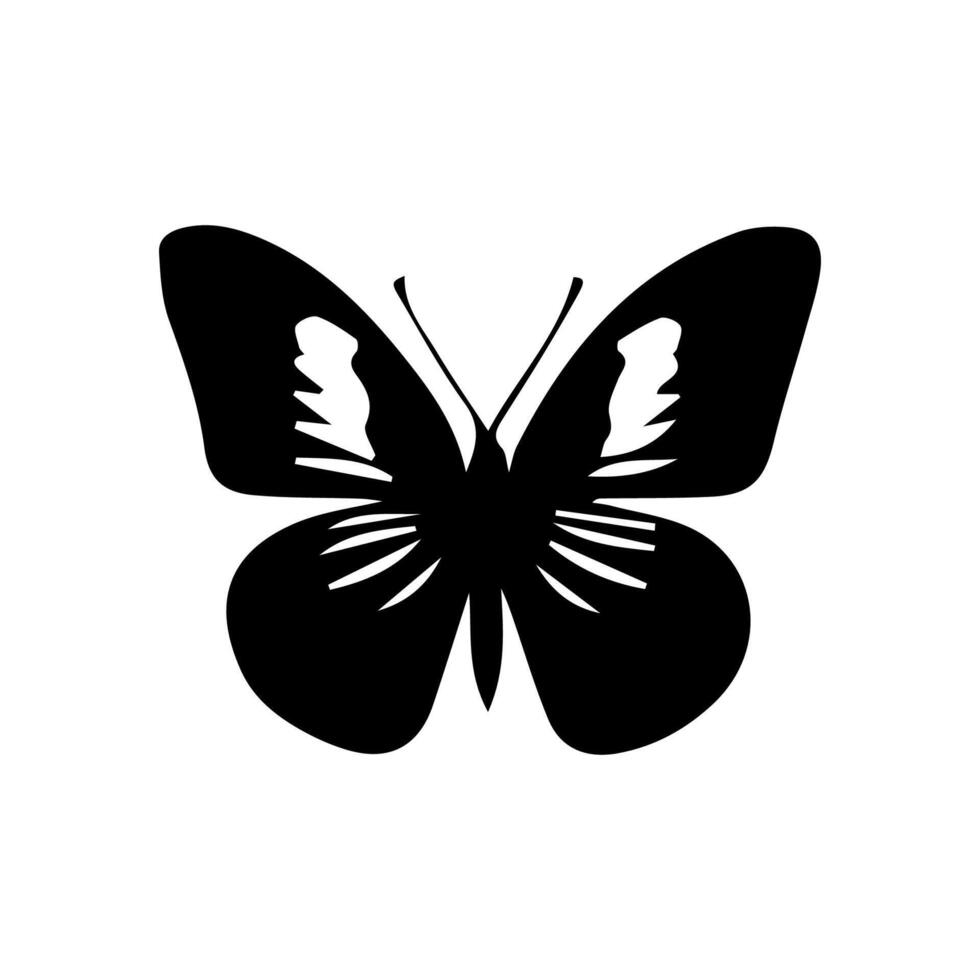 Butterfly silhouettes. Cute spring insects with openwork wings, flying butterfly. Winged insect, various detail beautiful moth decorative wildlife elements. vector