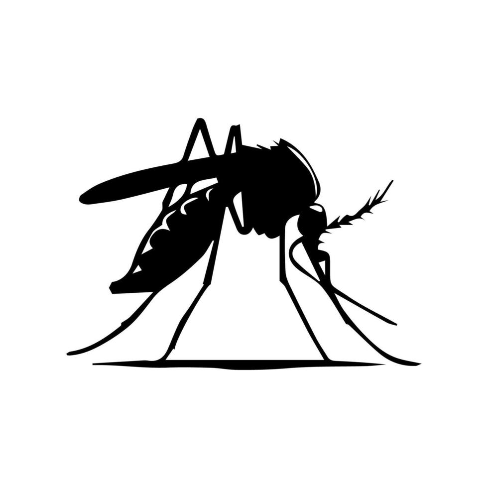 Malaria mosquito silhouette icon. Clipart image isolated on white background. vector
