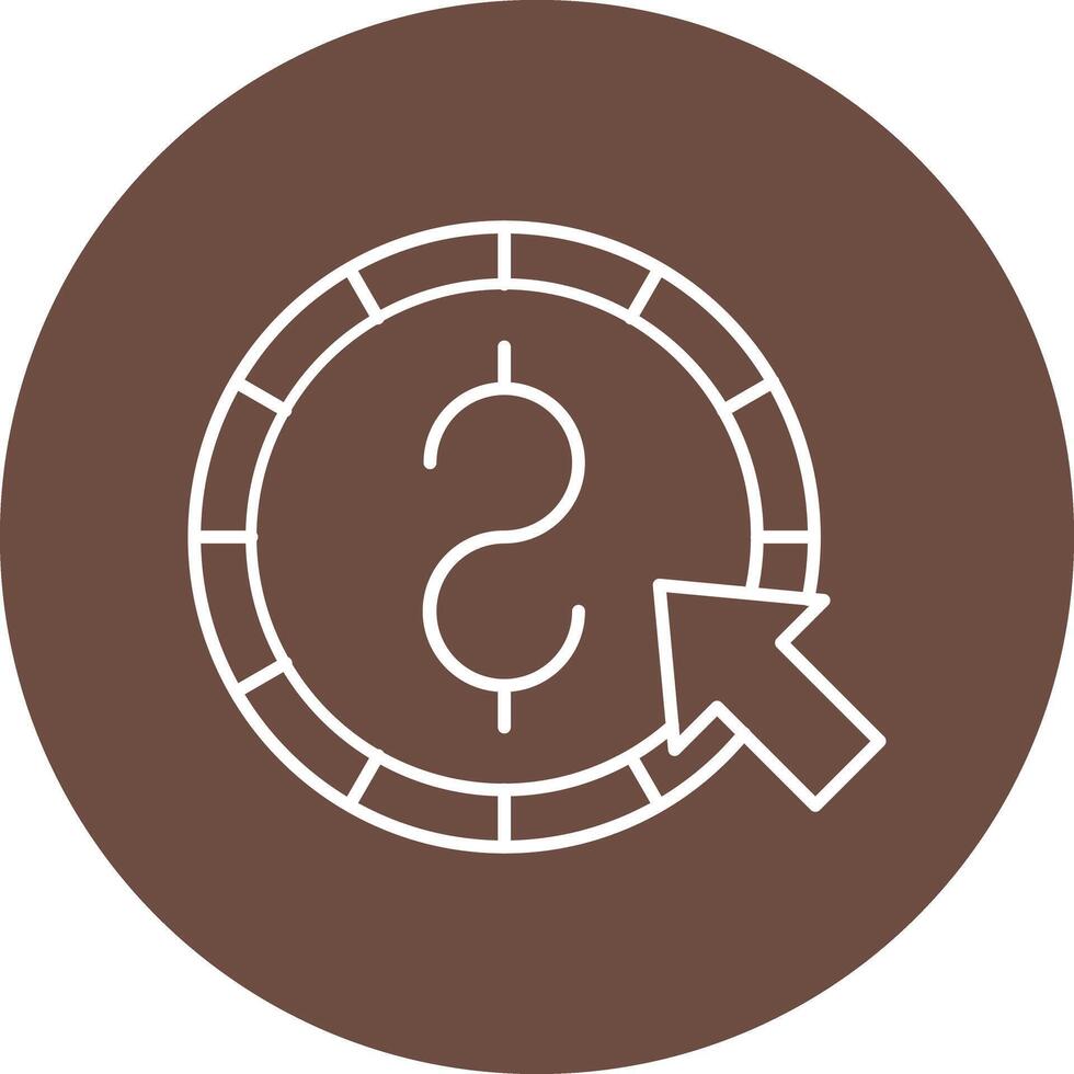Pay Per Click Line circle icon vector