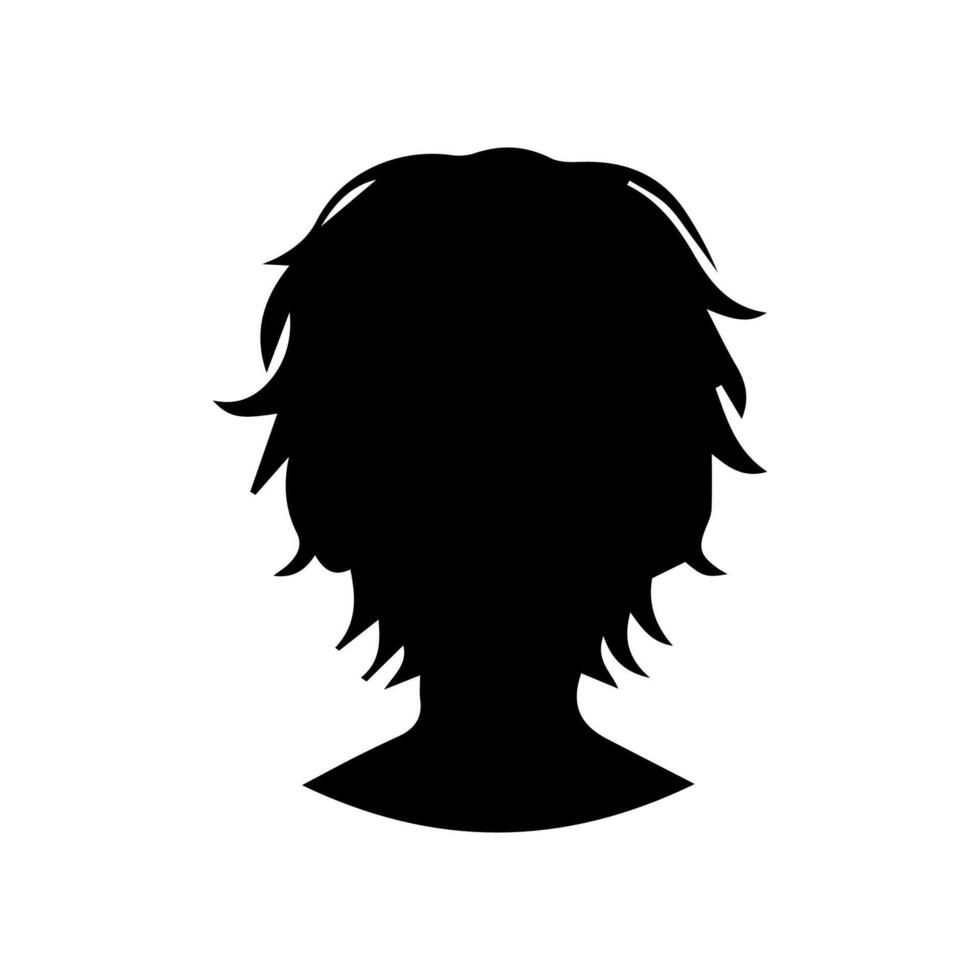 Silhouette of a boy. The side of the child's head. vector