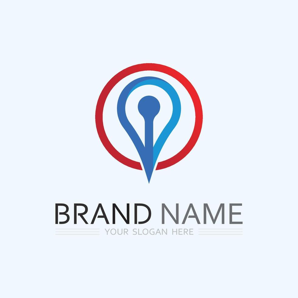 GPS and MAP logo navigator sign location symbol design illustration vector