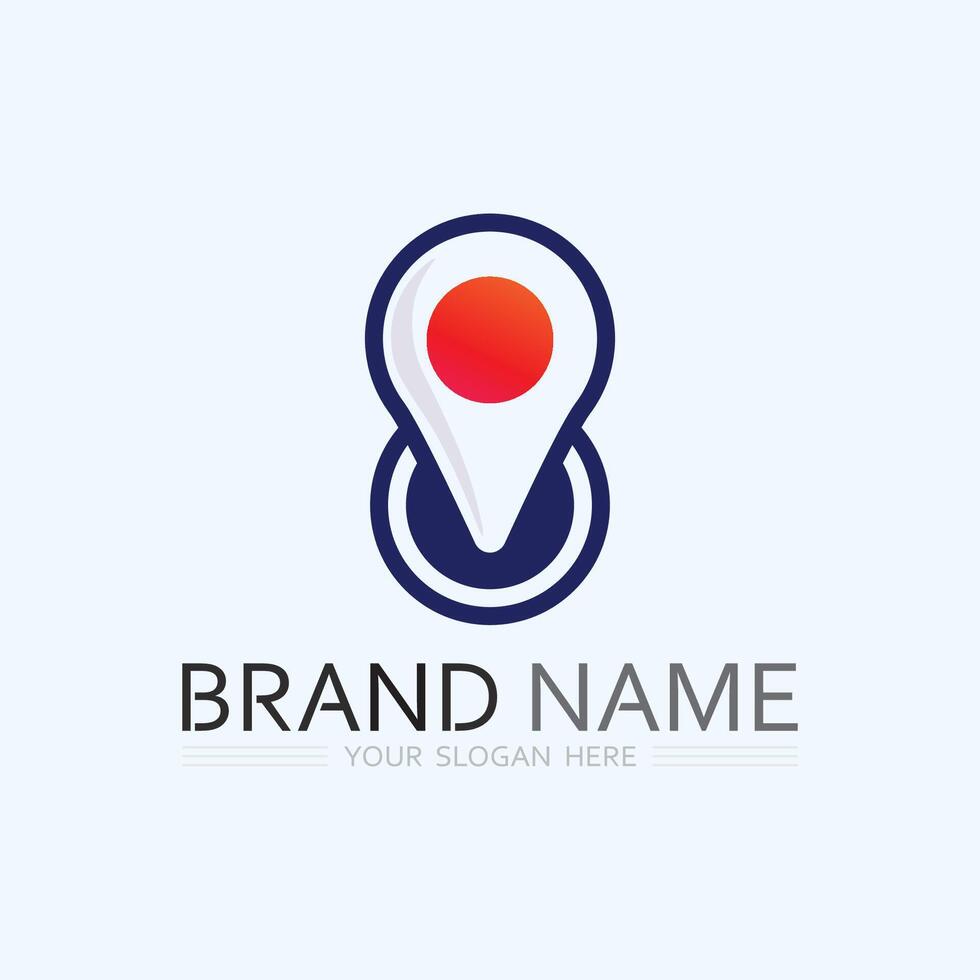 GPS and MAP logo navigator sign location symbol design illustration vector