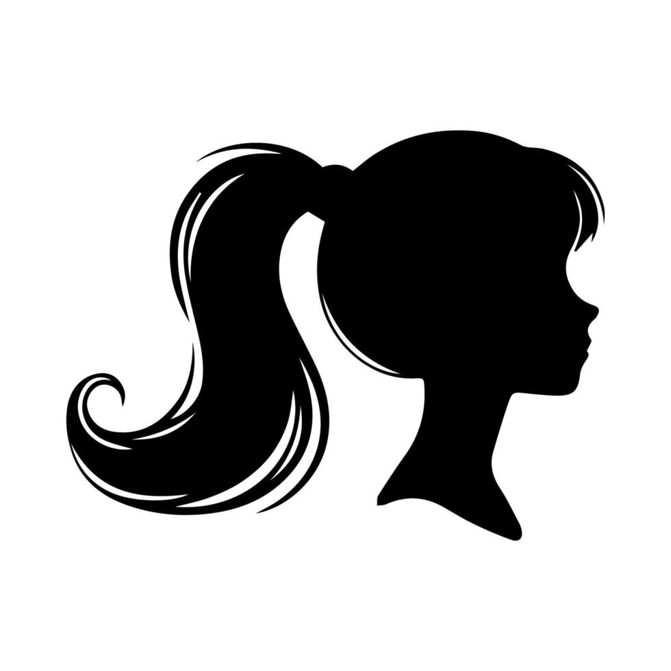 Hair Style Woman Silhouette Illustration vector