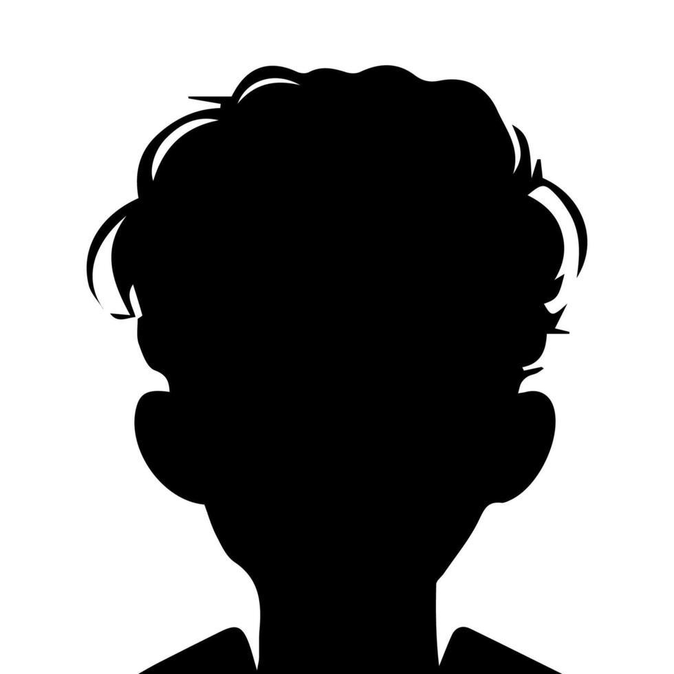 Silhouette of a boy. The side of the child's head. vector