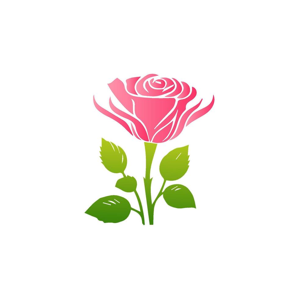 Pink rose flowers, floral decorated with gorgeous multicolored blooming flowers and leaves border. Spring botanical flat illustration on white background vector