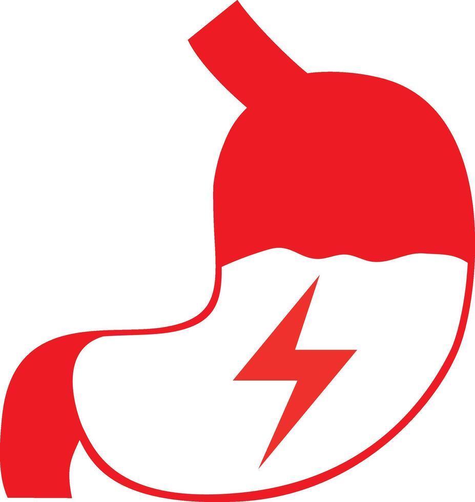 Stomach pain line and glyph icon, body and sick, abdominal ache sign, graphics, a linear pattern vector