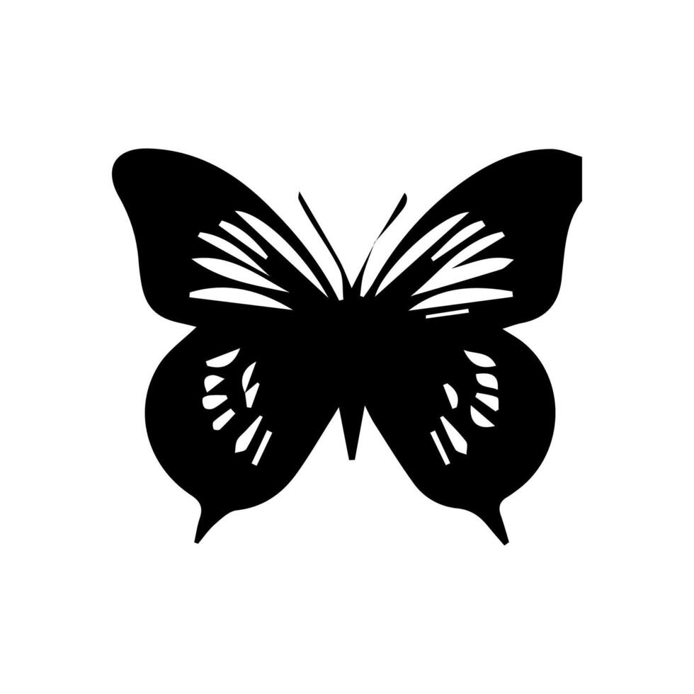 Butterfly silhouettes. Cute spring insects with openwork wings, flying butterfly. Winged insect, various detail beautiful moth decorative wildlife elements. vector